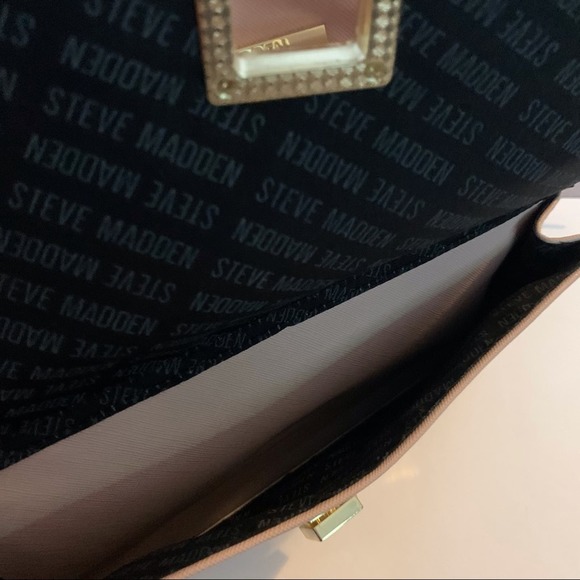 EUC Steve Madden Blush Pink Satchel Work Handbag & Clip on Change Purse Key Ring - Picture 10 of 15